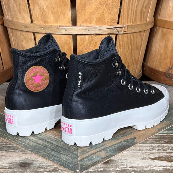 Converse CTAS Lugged Winter Retrograde Gore-Tex Black Leather Boots Womens 6.5 - Picture 5 of 11